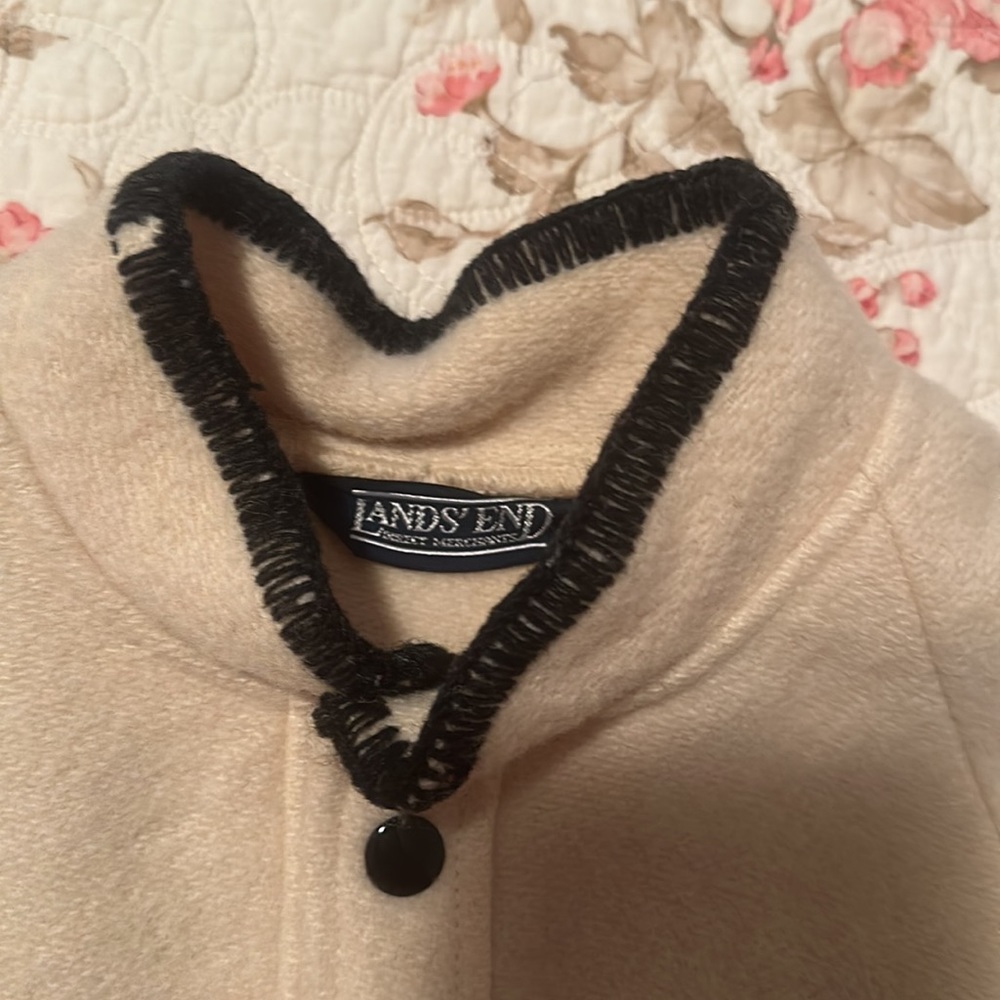 Vintage iconic Lands End Hudson Bay stripe wool pullover blanket sweater coat - Picture 3 of 5